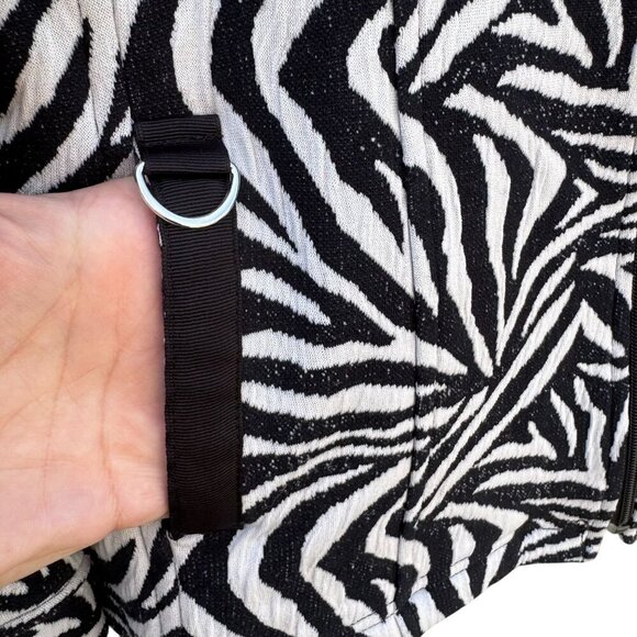 Raphael Sport Womens Zebra Print Full-Zip High Neck Casual Lightweight Jacket L - Picture 3 of 9